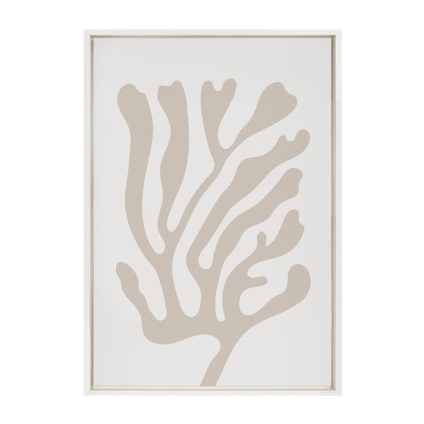 Kate & Laurel Sylvie Abstract Coral Coastal Beige Framed Canvas By The Creative Bunch Studio