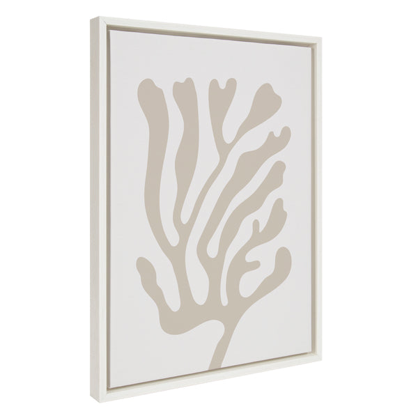 kate & laurel Sylvie Abstract Coral Coastal Beige Framed Canvas by The Creative Bunch Studio