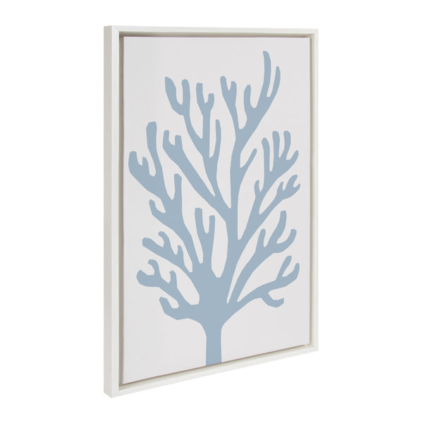 Kate & Laurel Sylvie Abstract Coral Ocean Blue Framed Canvas By The Creative Bunch Studio