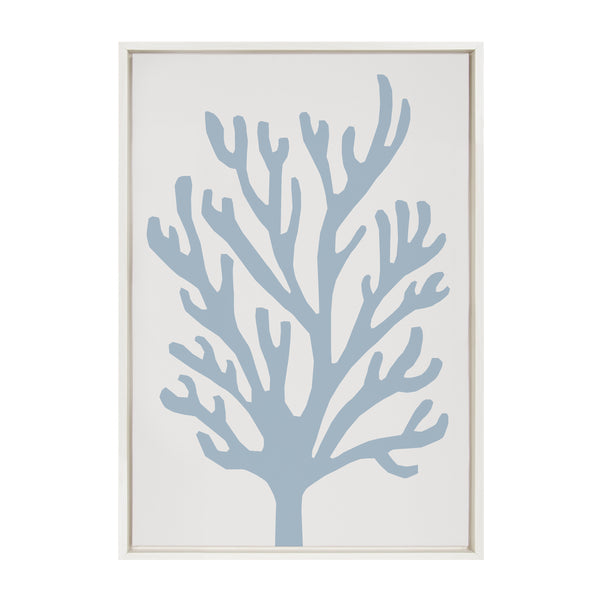 Kate & Laurel Sylvie Abstract Coral Ocean Blue Framed Canvas By The Creative Bunch Studio