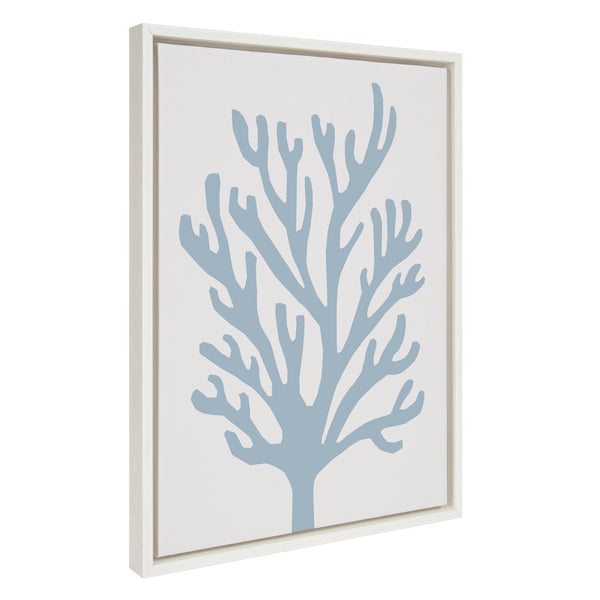 kate & laurel Sylvie Abstract Coral Ocean Blue Framed Canvas by The Creative Bunch Studio