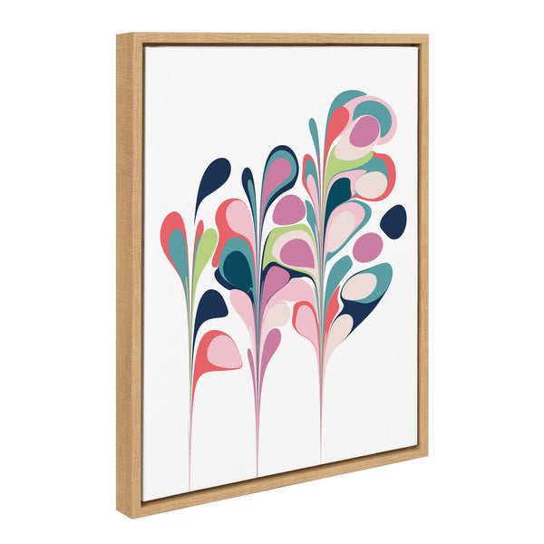 Kate & Laurel Sylvie Abstract Floral Framed Canvas By Apricot And Birch