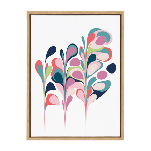 kate & laurel Sylvie Abstract Floral Framed Canvas by Apricot and Birch