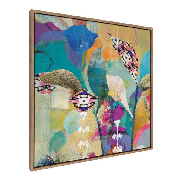 kate & laurel Sylvie Abstract Flower Love Framed Canvas by Nikki Chu