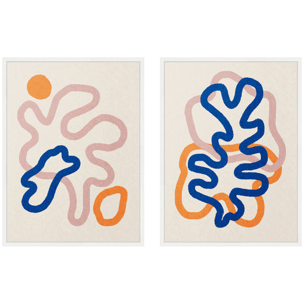 Kate & Laurel Sylvie Abstract Line Art 1 And 2 Framed Canvas Art Set By July Art Prints