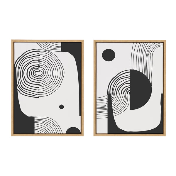 Kate & Laurel Sylvie Abstract Minimal A And B Framed Canvas By The Creative Bunch Studio