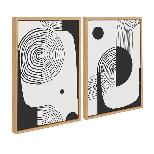 Kate & Laurel Sylvie Abstract Minimal A And B Framed Canvas By The Creative Bunch Studio