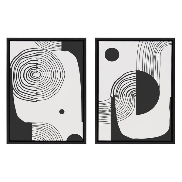 kate & laurel Sylvie Abstract Minimal A and B Framed Canvas by The Creative Bunch Studio