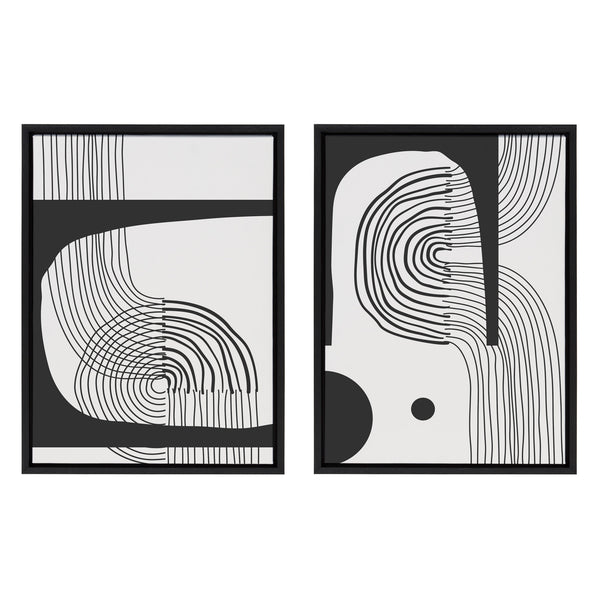 Kate & Laurel Sylvie Abstract Minimal C And D Framed Canvas By The Creative Bunch Studio