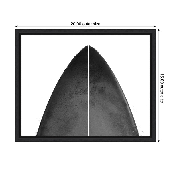 Kate & Laurel Sylvie Abstract Minimalist Coastal Black Surfboard Framed Canvas By Saint And Sailor Studios