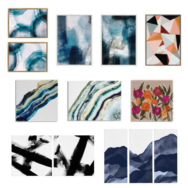 Kate & Laurel Sylvie Abstract Mountain Range I And III Orange Framed Canvas By Amy Lighthall