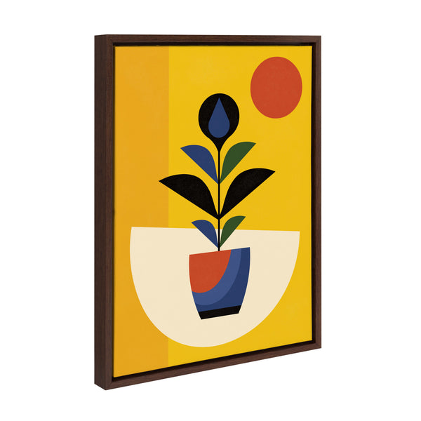 Kate & Laurel Sylvie Abstract Plant Framed Canvas By Amber Leaders Designs