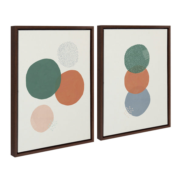 Kate & Laurel Sylvie Abstract Soft Circles Part 1 And 2 Framed Canvas Set By Lauradidthis