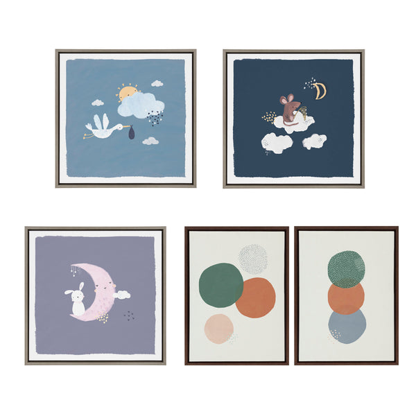 Kate & Laurel Sylvie Abstract Soft Circles Part 1 And 2 Framed Canvas Set By Lauradidthis