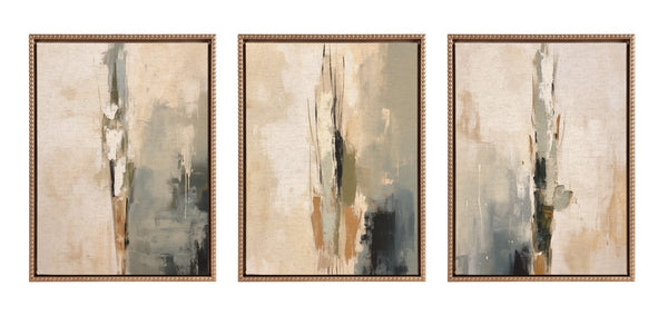 kate & laurel Sylvie Abstract Tall Cactus Muted Colors Framed Canvas Art Set by The Creative Bunch Studio