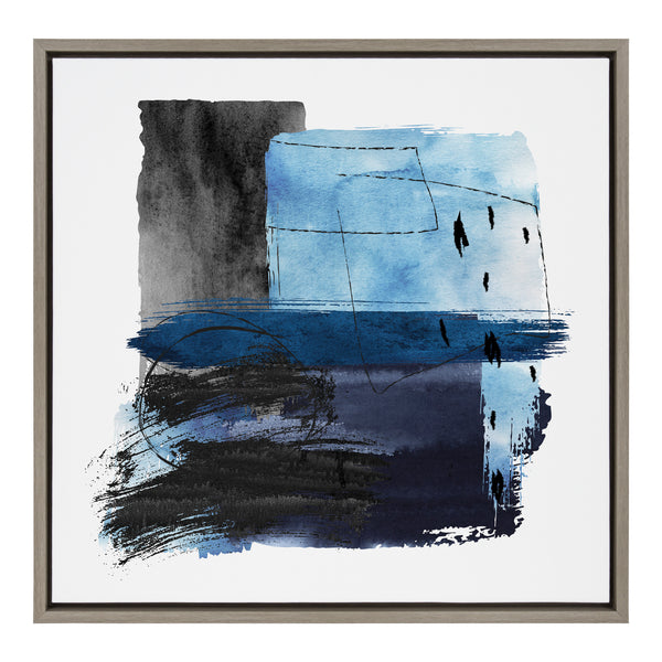 kate & laurel Sylvie Abstract Watercolor Block 2 Framed Canvas by Nikki Chu