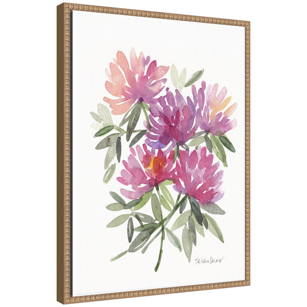 Kate & Laurel Sylvie Abstract Watercolor Pink Floral Framed Canvas By Patricia Shaw