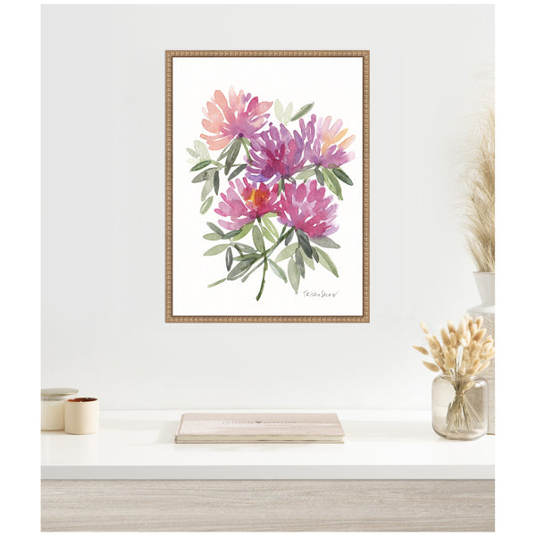Kate & Laurel Sylvie Abstract Watercolor Pink Floral Framed Canvas By Patricia Shaw