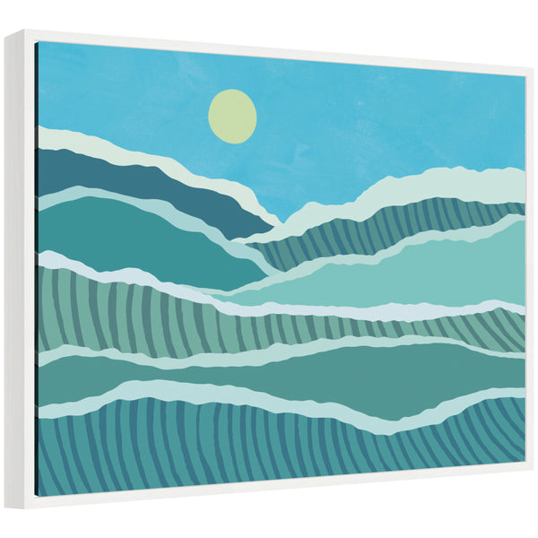 kate & laurel Sylvie Abstract Waves Framed Canvas by Rachel Lee