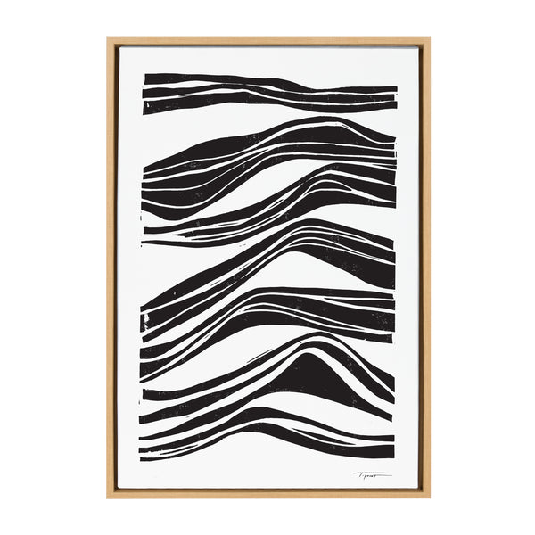 Kate & Laurel Sylvie Abstract Waves Framed Canvas By Statement Goods