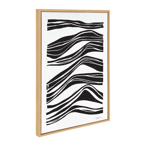 Kate & Laurel Sylvie Abstract Waves Framed Canvas By Statement Goods