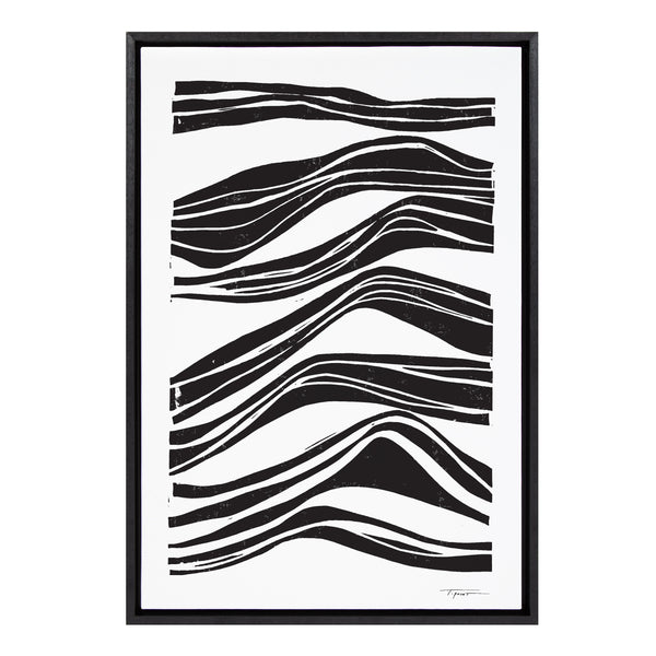 kate & laurel Sylvie Abstract Waves Framed Canvas by Statement Goods