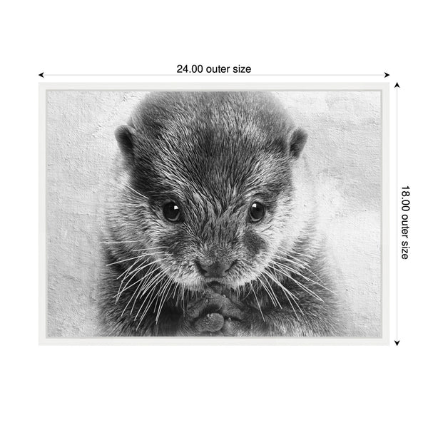 Kate & Laurel Sylvie Adorable Cute Otter Prayer Framed Canvas By Simon Te Of Tai Prints