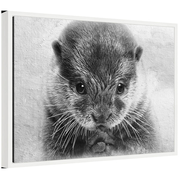 kate & laurel Sylvie Adorable Cute Otter Prayer Framed Canvas by Simon Te of Tai Prints