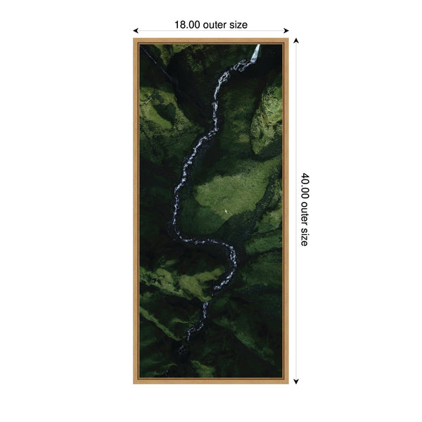 Kate & Laurel Sylvie Aerial View Of A Winding River In A Green Valley In Iceland Framed Canvas By Michael Schauer