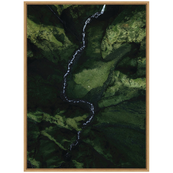 Kate & Laurel Sylvie Aerial View Of A Winding River In A Green Valley In Iceland Framed Canvas By Michael Schauer
