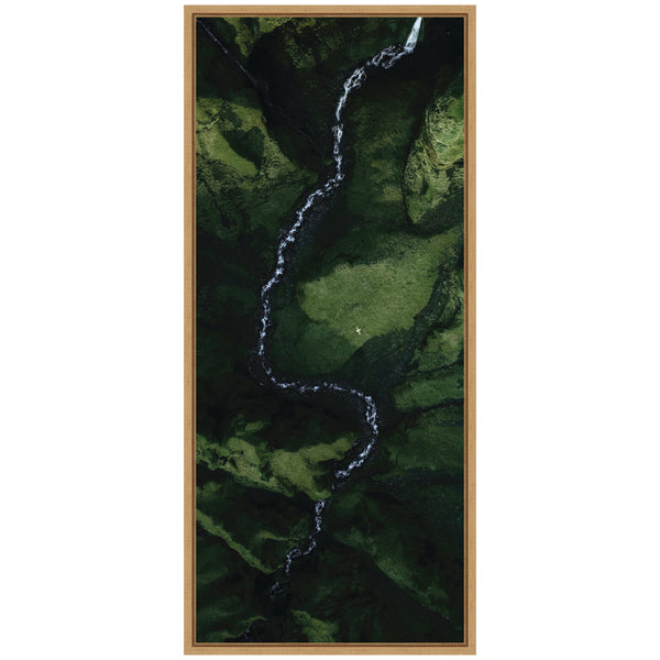 Kate & Laurel Sylvie Aerial View Of A Winding River In A Green Valley In Iceland Framed Canvas By Michael Schauer