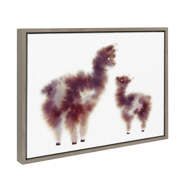 Kate & Laurel Sylvie Alpaca Floofs Framed Canvas By Faryn Hughes