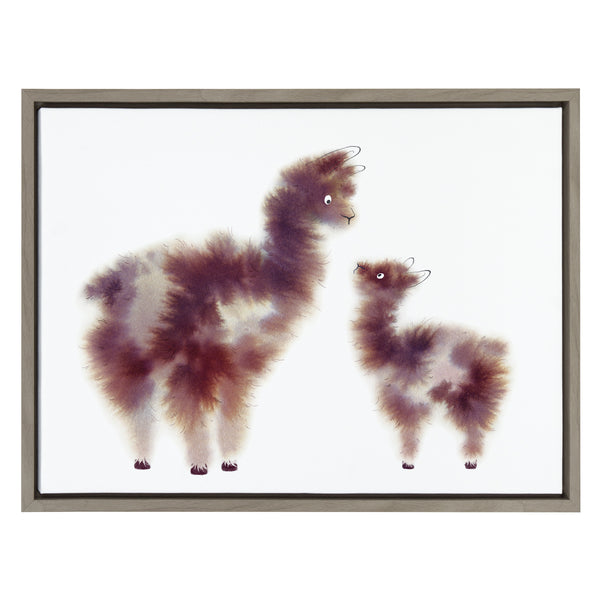 Kate & Laurel Sylvie Alpaca Floofs Framed Canvas By Faryn Hughes