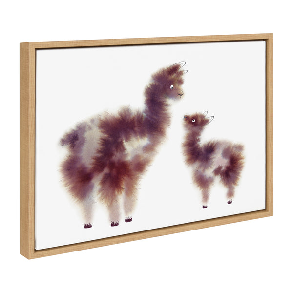 kate & laurel Sylvie Alpaca Floofs Framed Canvas by Faryn Hughes