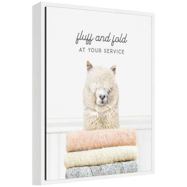 kate & laurel Sylvie Alpaca Fluff and Fold Framed Canvas by Amy Peterson