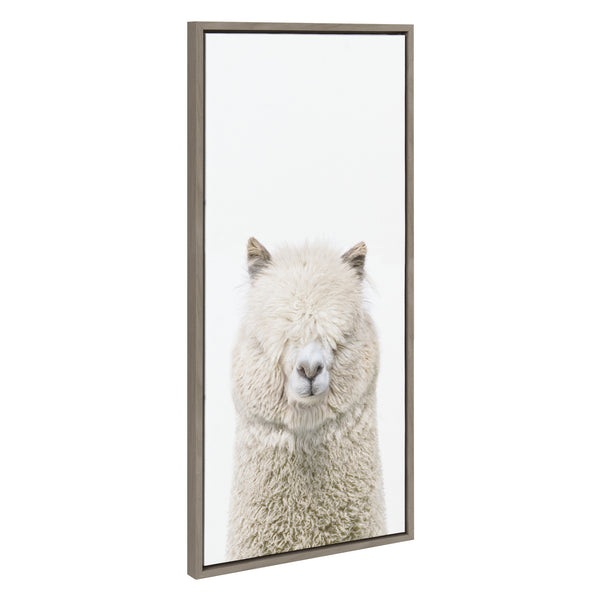 Kate & Laurel Sylvie Alpaca Fluff Framed Canvas By Amy Peterson Art Studio