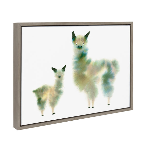 Kate & Laurel Sylvie Alpaca Fluffs Framed Canvas By Faryn Hughes