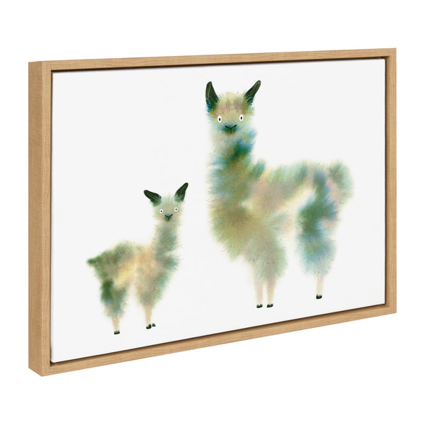kate & laurel Sylvie Alpaca Fluffs Framed Canvas by Faryn Hughes