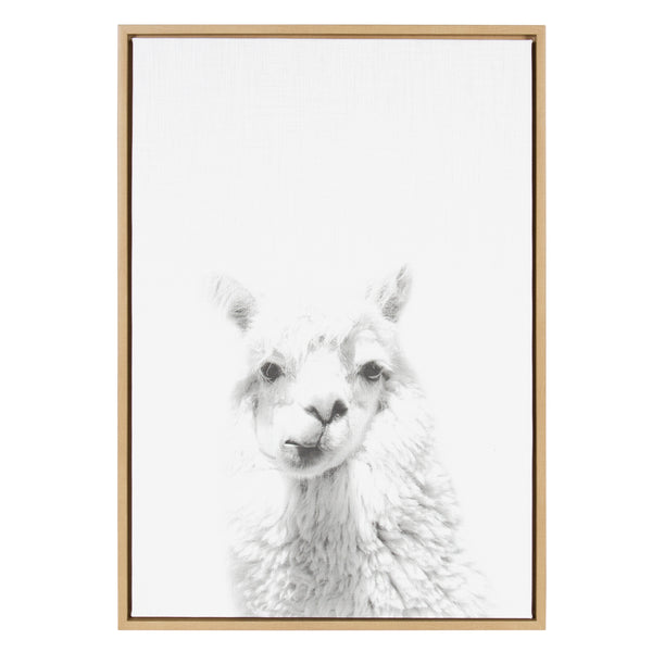 kate & laurel Sylvie Alpaca Framed Canvas by Simon Te of Tai Prints