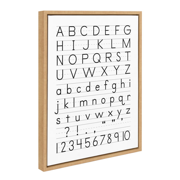 Kate & Laurel Sylvie Alphabet Penmanship Framed Canvas By The Creative Bunch Studio