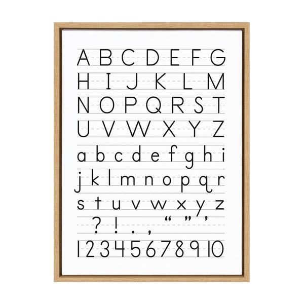 kate & laurel Sylvie Alphabet Penmanship Framed Canvas by The Creative Bunch Studio