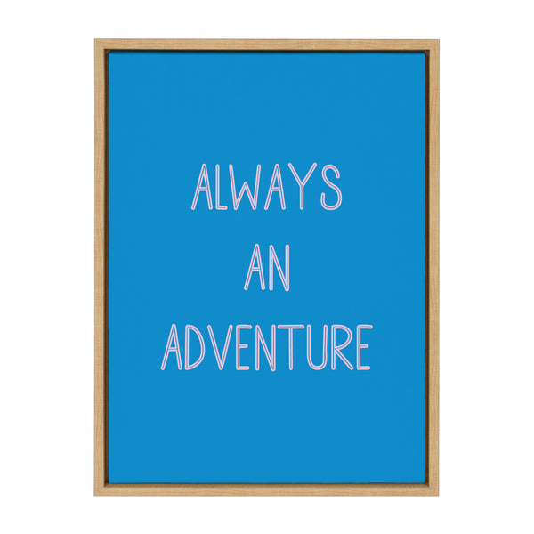 kate & laurel Sylvie Always an Adventure Framed Canvas by Apricot and Birch