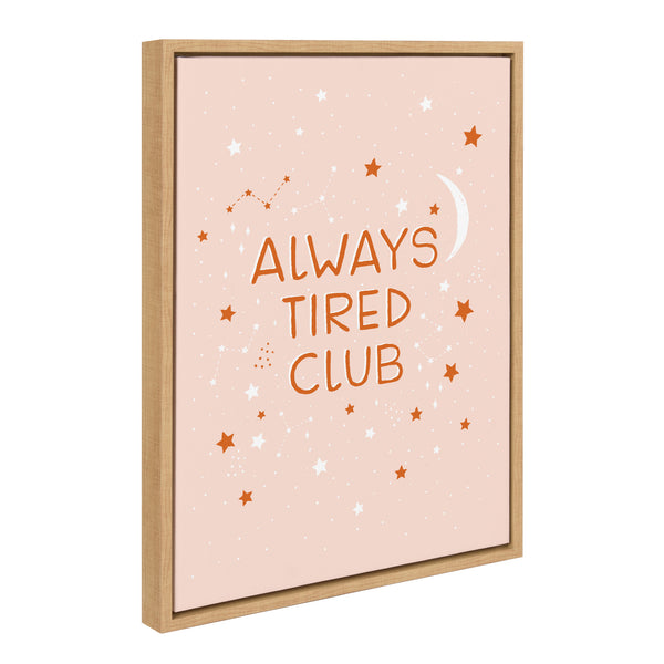 Kate & Laurel Sylvie Always Tired Club Framed Canvas By DuchessPlum