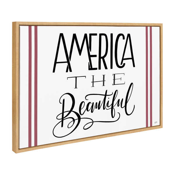 kate & laurel Sylvie America The Beautiful Framed Canvas by Valerie McKeehan of Lily and Val