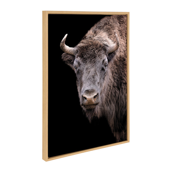 Kate & Laurel Sylvie American Bison Buffalo Yellowstone Wildlife Animal Framed Canvas By Xyo