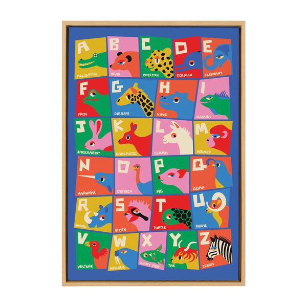Kate & Laurel Sylvie Animal Alphabet Framed Canvas By Carrie Cantwell