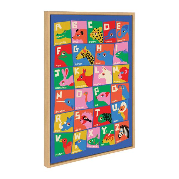 kate & laurel Sylvie Animal Alphabet Framed Canvas by Carrie Cantwell