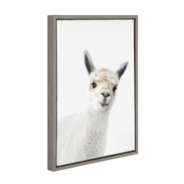 Kate & Laurel Sylvie Animal Studio Alpaca Framed Canvas By Amy Peterson Art Studio