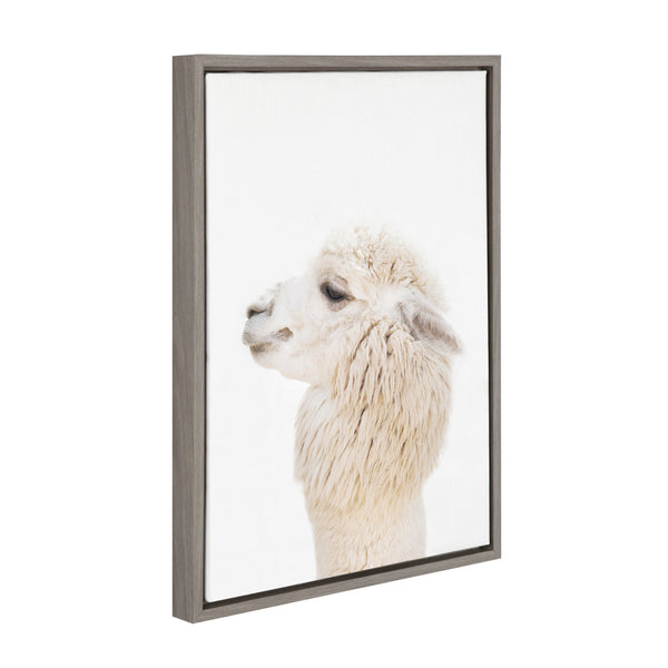 Kate & Laurel Sylvie Animal Studio Alpaca Profile Framed Canvas By Amy Peterson Art Studio