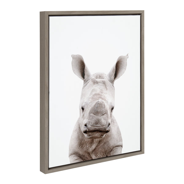 Kate & Laurel Sylvie Animal Studio Baby Rhino Framed Canvas By Amy Peterson Art Studio